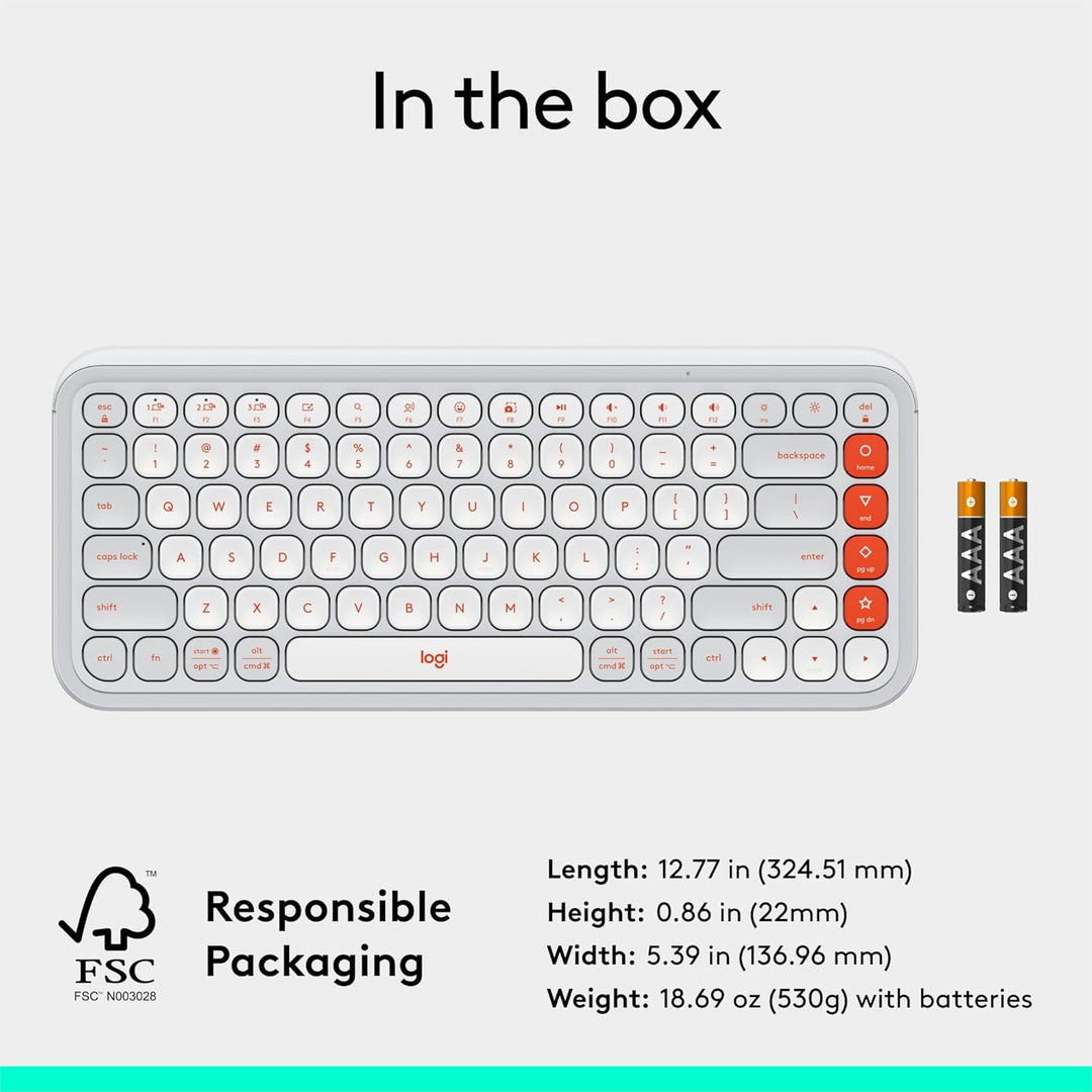 Teclado Bluetooth inalámbrico Logitech POP ICON Keys, escritura cóm...