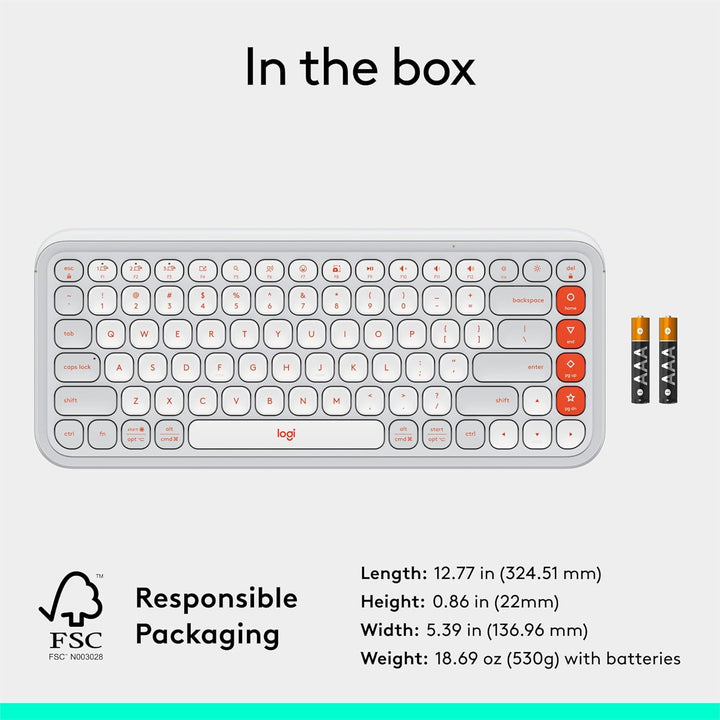 Teclado Bluetooth inalámbrico Logitech POP ICON Keys, escritura cóm...