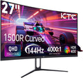 KTC Monitor curvo del juego de 27 pulgadas, monitor de PC 1440P QHD 144Hz
