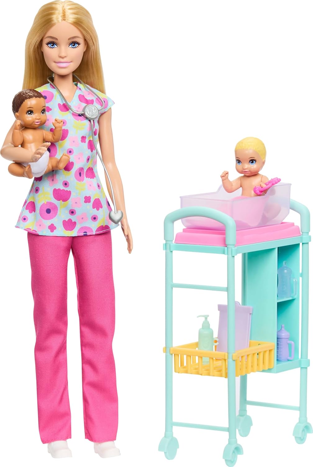 Barbie Careers - Juego de doctora de bebés con muñeca rubia de moda...