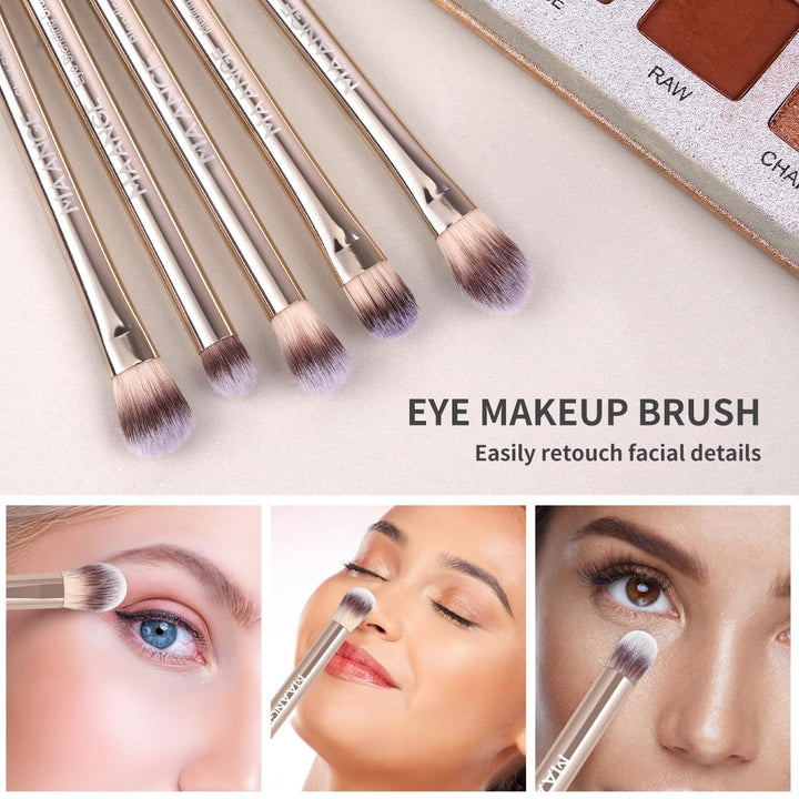 MAANGE Juego de 13 brochas de maquillaje con bolsa, juego de brocha...