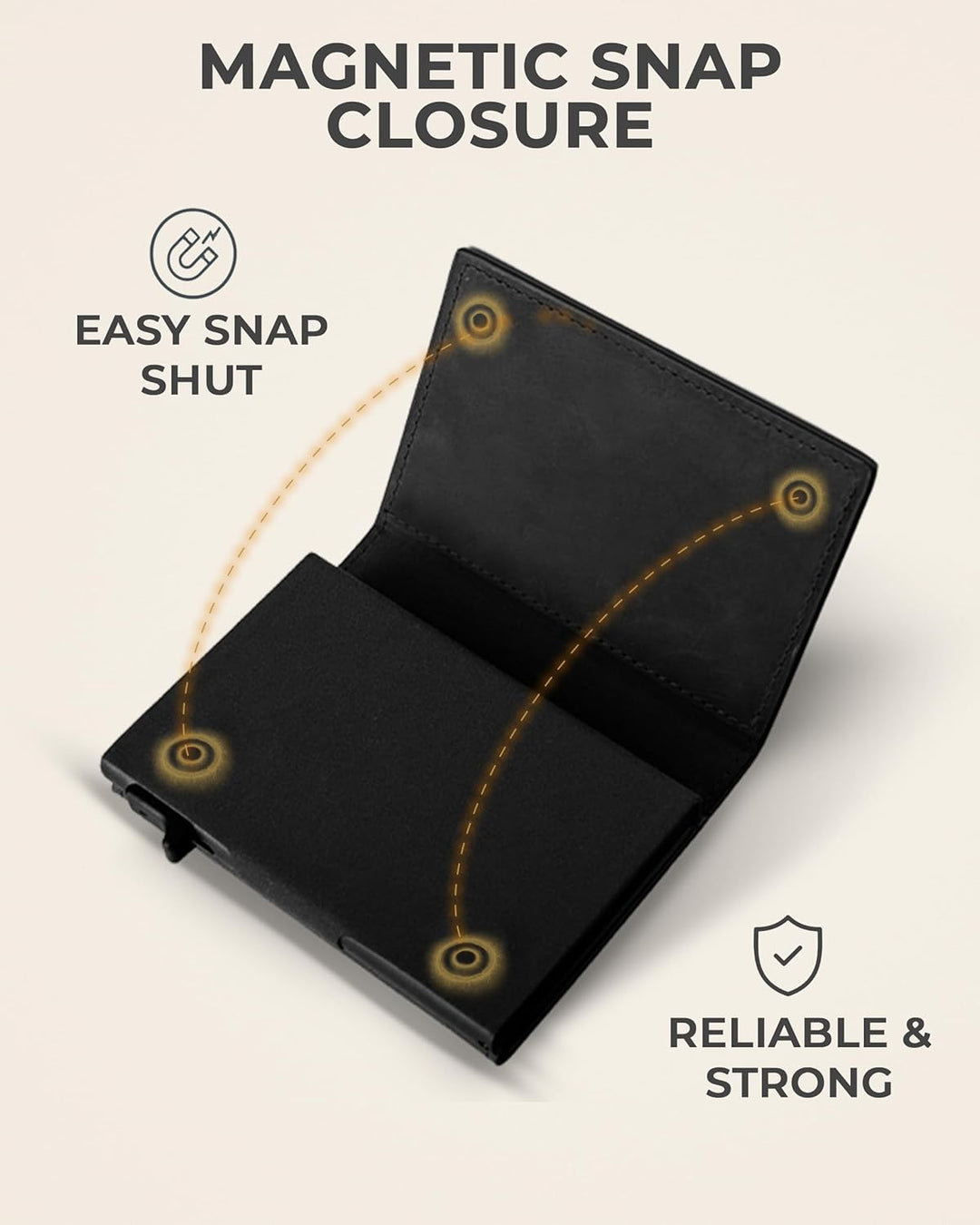 TopMost Billetera desplegable de cuero genuino para hombres, soport...
