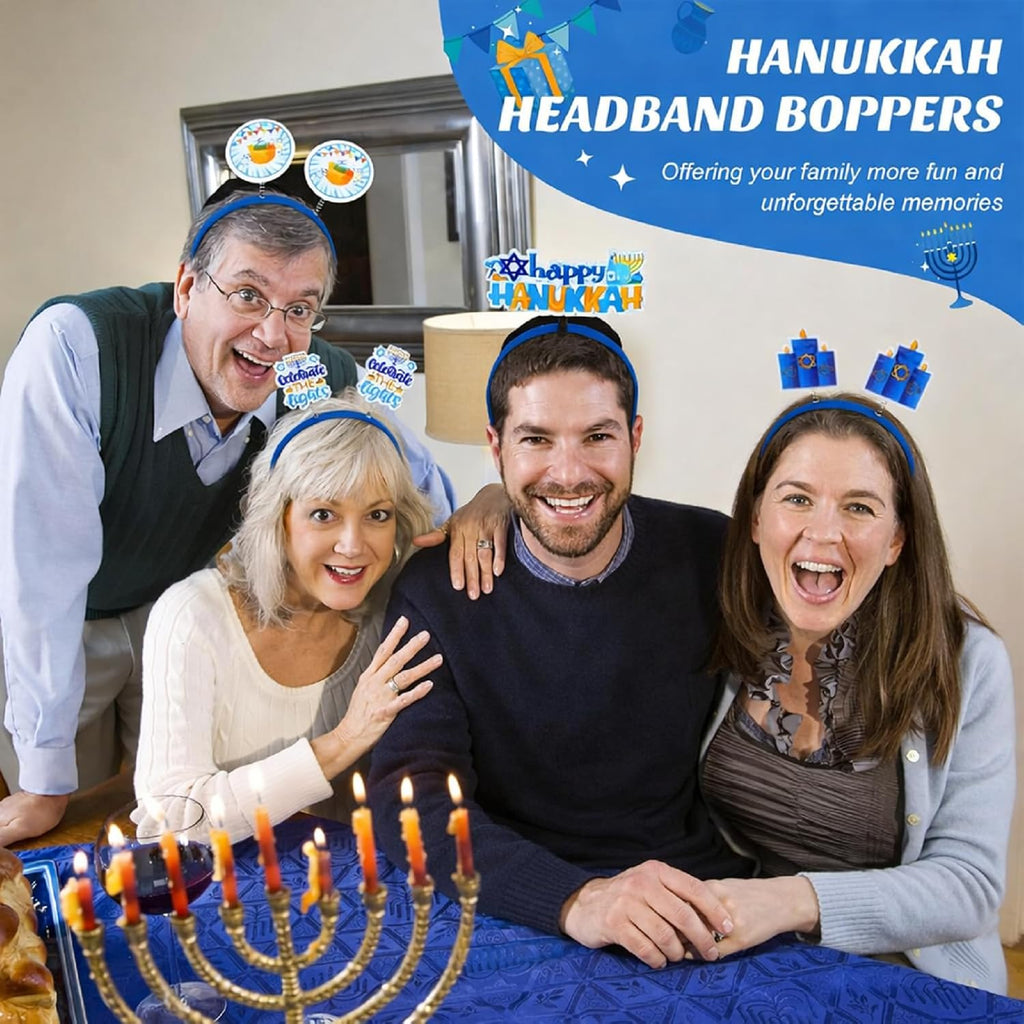 24 diademas de Hanukkah, 12 estilos de recuerdos de fiesta