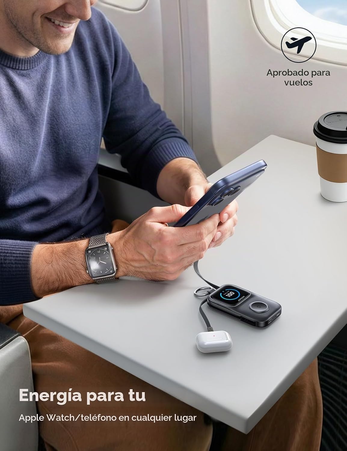 JOYROOM Cargador portátil para Apple Watch, batería externa de 5000...