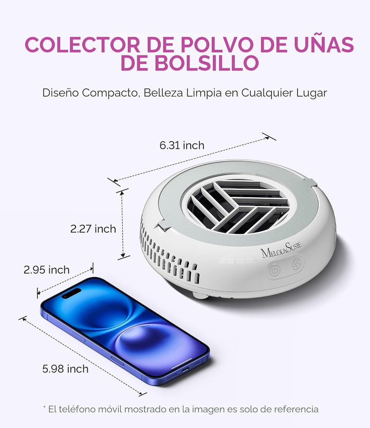 MelodySusie HProA - Colector de polvo de uñas de tamaño bolsillo co...