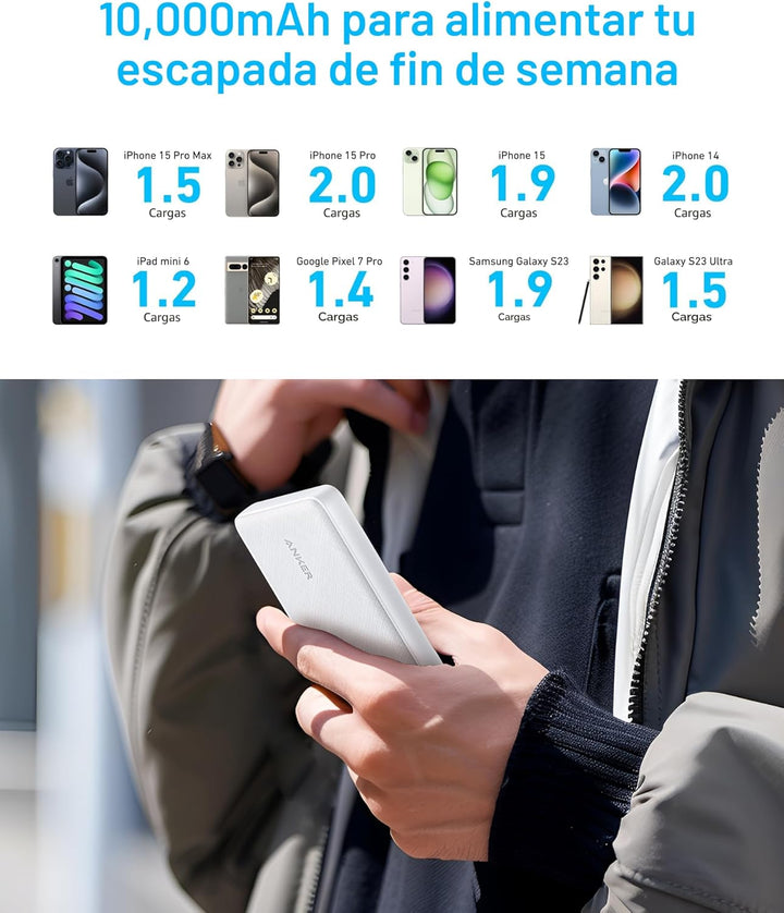 Anker Power Bank (PowerCore 10K), paquete de batería compacto de 10...