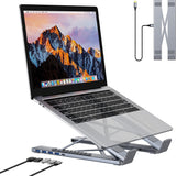 Base de acoplamiento USB C de 5 en 1 con soporte para portátil de a...