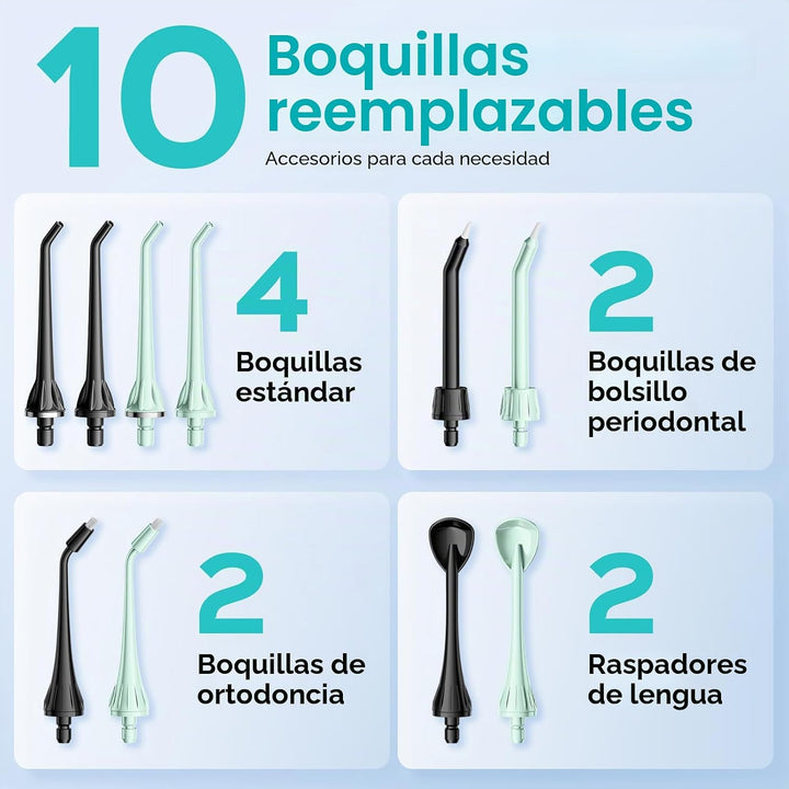 COSLUS Paquete de 2 Irrigadores Dentales Inalámbricos con Embalaje...