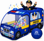 Carpa de Juego Desplegable de Policía para Niños con Botón de Sonido para Niños Pequeños, Niños, Niñas, Interiores y Exteriores – Casa de Juegos para Diversión Interactiva - Plegable, Configuración
