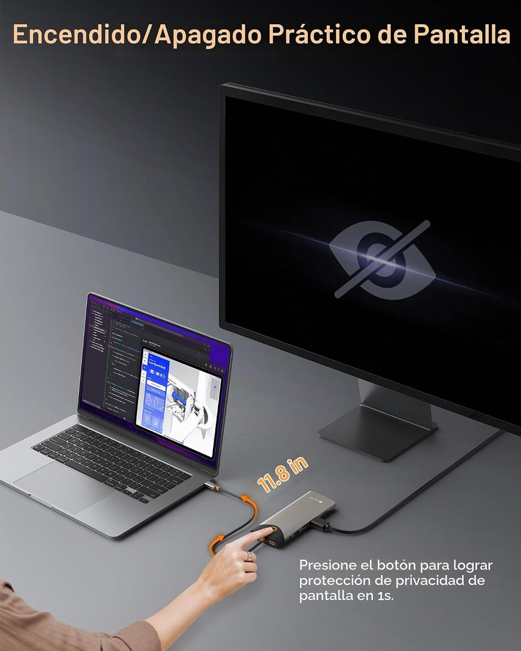 NOVOO Estación de acoplamiento USB C con monitor doble, estación de acoplamiento para laptop 15 en 1, 3 monitores con 2 puertos HDMI, VGA, USB C/A, 100 W PD, RJ45, SD/TF y audio, adaptador multipuerto
