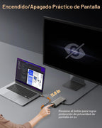 NOVOO Estación de acoplamiento USB C con monitor doble, estación de acoplamiento para laptop 15 en 1, 3 monitores con 2 puertos HDMI, VGA, USB C/A, 100 W PD, RJ45, SD/TF y audio, adaptador multipuerto