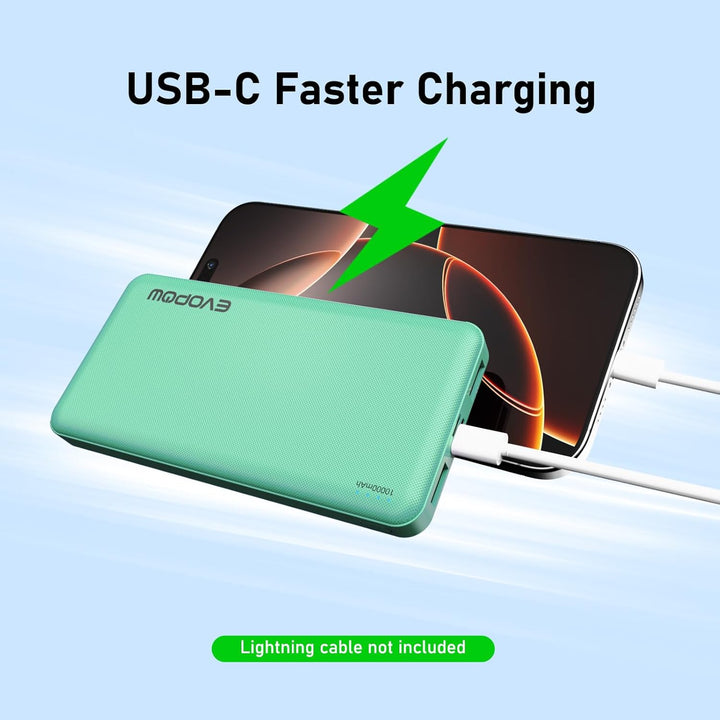Evopow 10000mAh cargador portátil banco de energía (azul y verde)