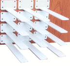 Paquete de 12 soportes de estante en L ocultos, color blanco, de 8 pulgadas (1/5 pulgadas de grosor), soportes de estante de hierro, metálicos, industriales, modernos