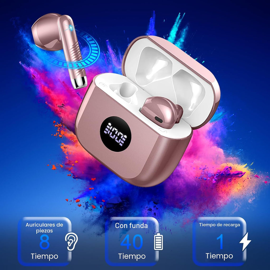 Auriculares inalámbricos, auriculares Bluetooth 5.4, estéreo de alta