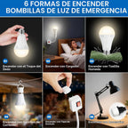 Lámpara Paquete de 10 bombillas de emergencia recargables A19 E26 9W 3000K