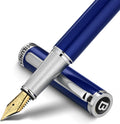 BEILUNER Juego de pluma estilográfica de lujo, plumín medio dorado sólido de 24 quilates, edición limitada clásica moderna, incluye 6 cartuchos de tinta y convertidor de recarga de tinta con estuche