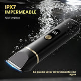 Cortadora de barba para hombres, afeitadora eléctrica IPX7 resisten...