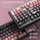FREEWOLF K100 Teclado inalámbrico silencioso cremoso para juegos de...