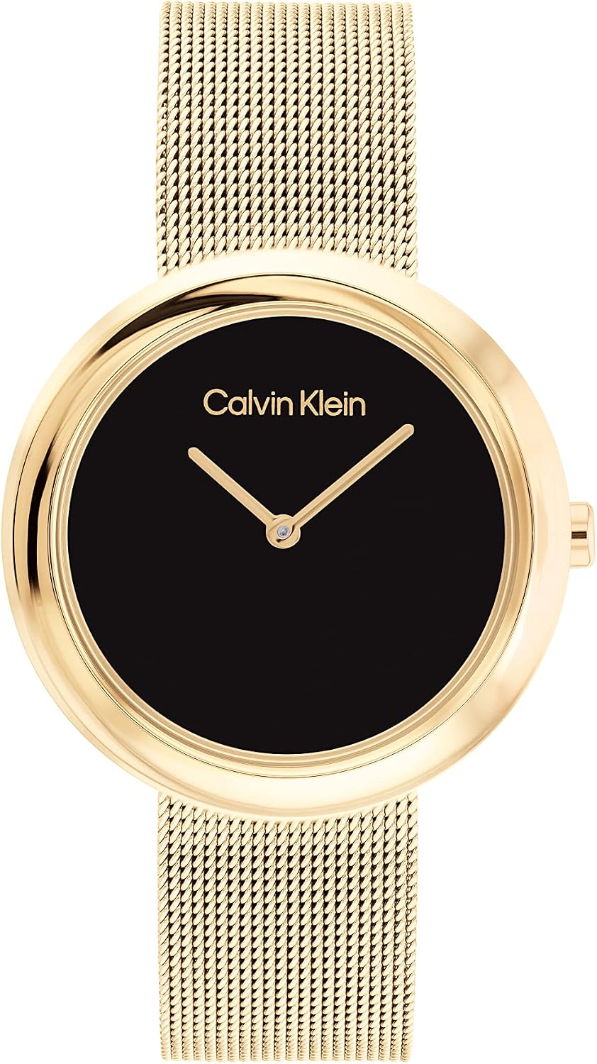 Calvin Klein Reloj para mujer con bisel retorcido - Reloj de cuarzo de 34mm 2H - Pulsera de acero inoxidable - Resistencia al agua de 30 metros - Estilo minimalista – Moda premium - Regalo para ella