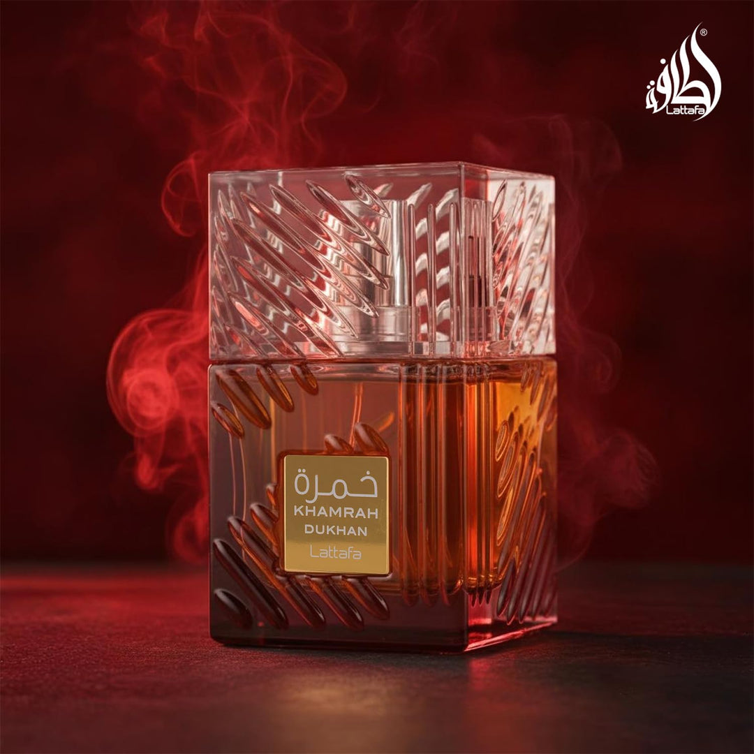 Lattafa Khamrah Dukhan para Unisex Eau de Parfum en Spray, 3.4 onza...