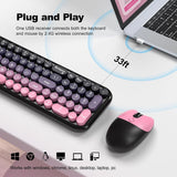 MOFII Combo de teclado y mouse inalámbricos, teclado pequeño compac...