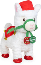 Cuddle Barn - Navidad Nico | Peluche Navideño Animado Caminante Musical Llama Reproduce 'Feliz Navidad', 10.5 pulgadas