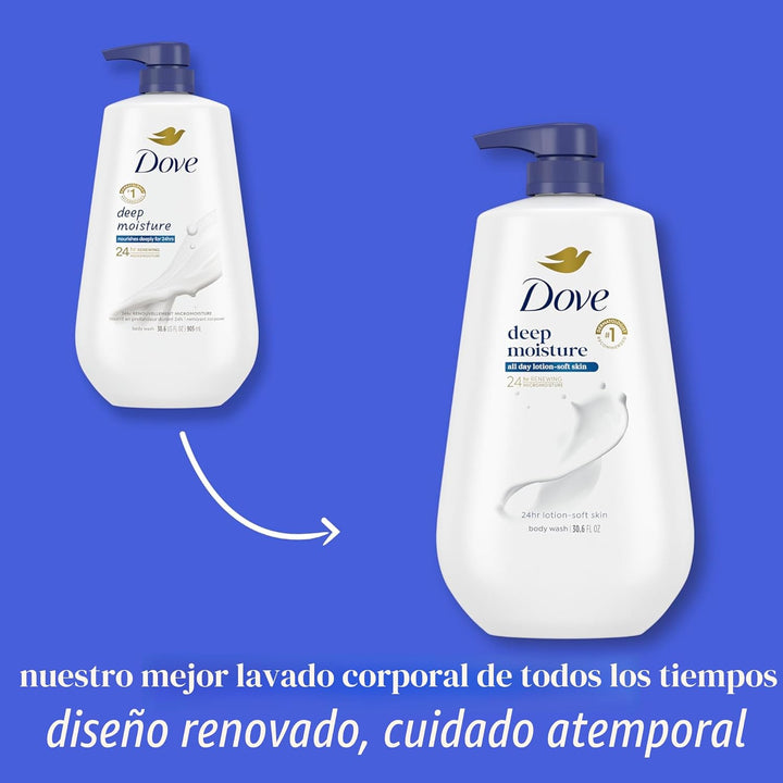 Dove Gel de Ducha con Bomba 3 Unidades Humedad Profunda para 24 Hor...