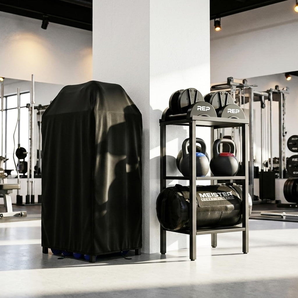 Rack ajustable para mancuernas/kettlebells 500-800LB de alta resistencia con cubierta Opt