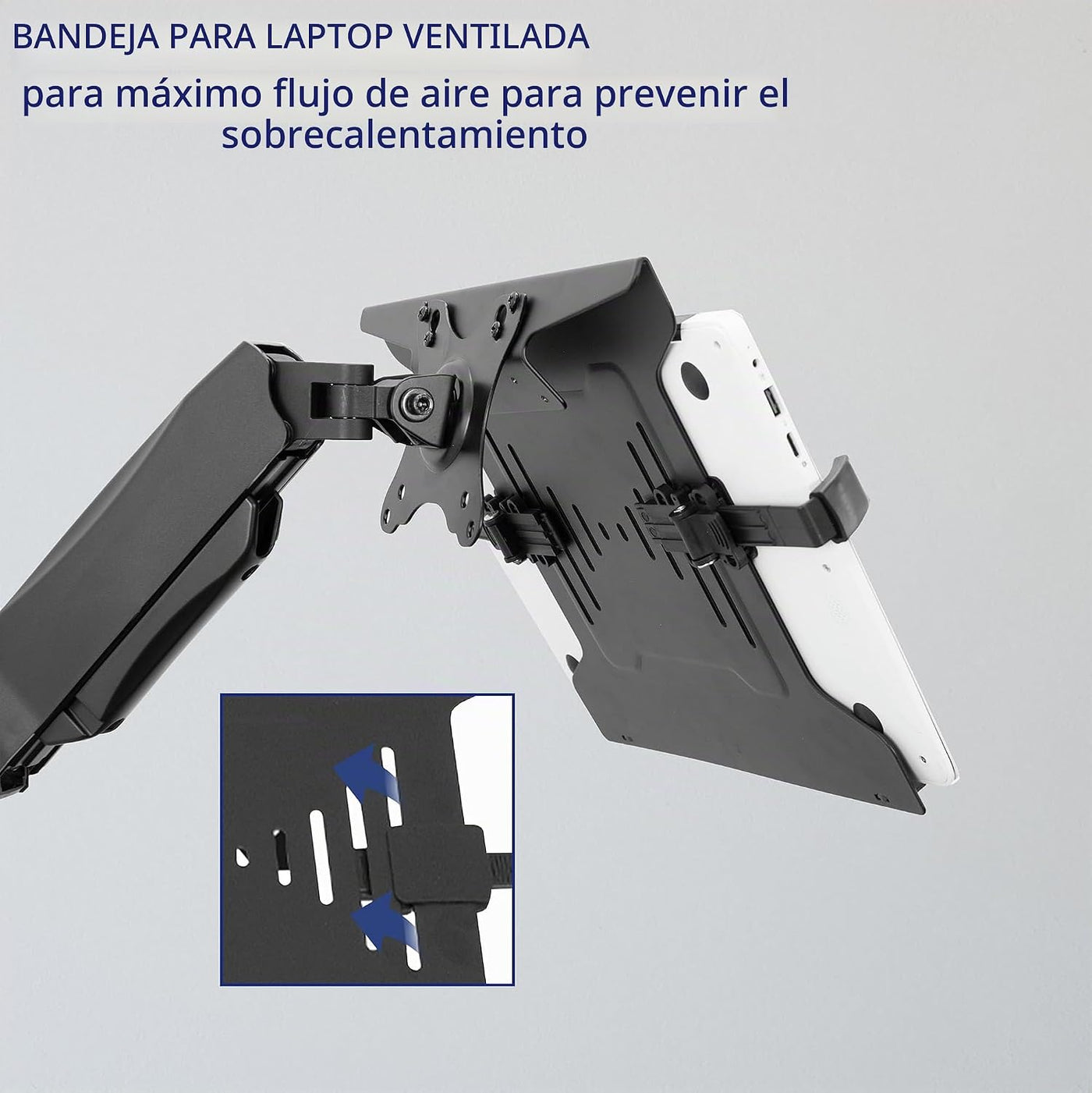 VIVO Soporte de pared para laptop con brazo neumático extensible aj...