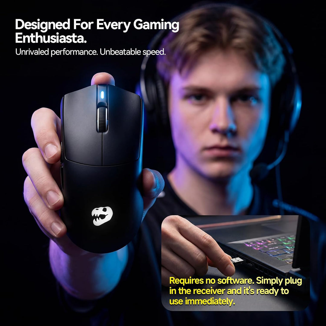 J-Tech Digital Mouse inalámbrico para juegos, diseño, trabajo, 1.66...