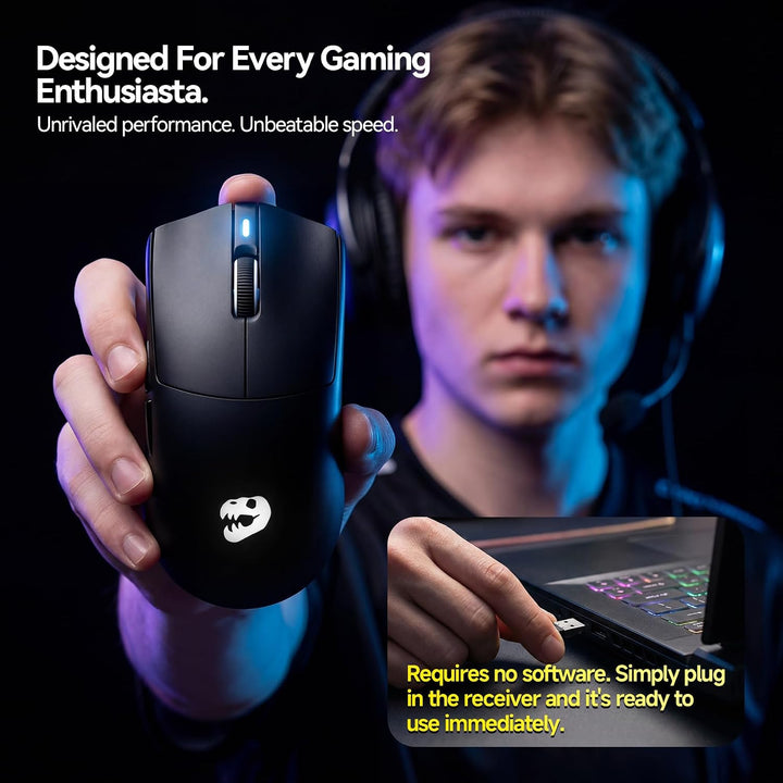 J-Tech Digital Mouse inalámbrico para juegos, diseño, trabajo, 1.66...
