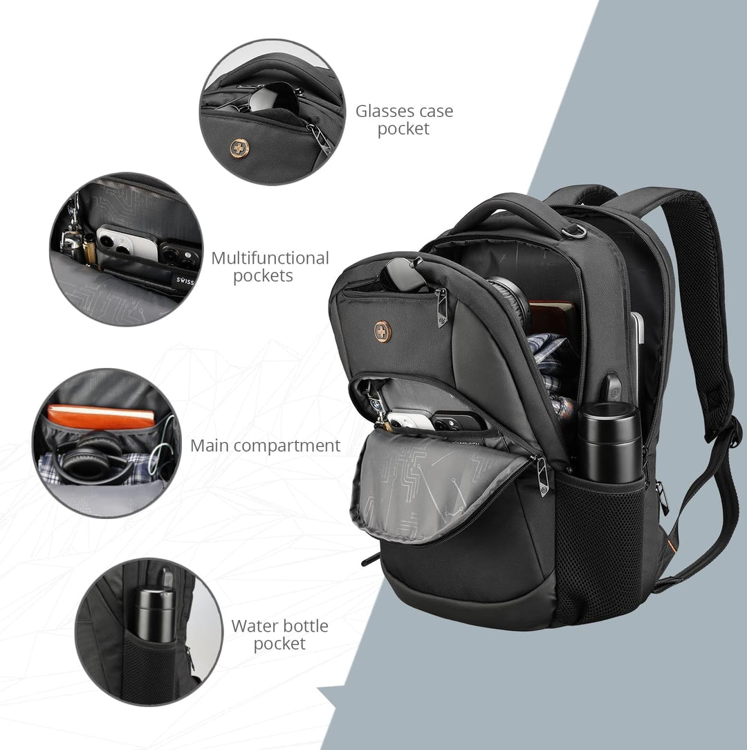 Mochila de viaje Swissdigital Design de 16 pulgadas para laptop, mo...