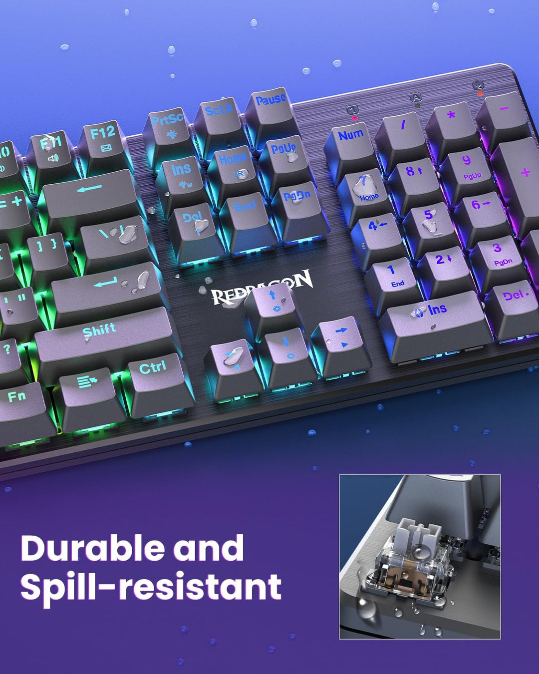 Redragon K671KS Teclado mecánico inalámbrico para juegos, teclado p...