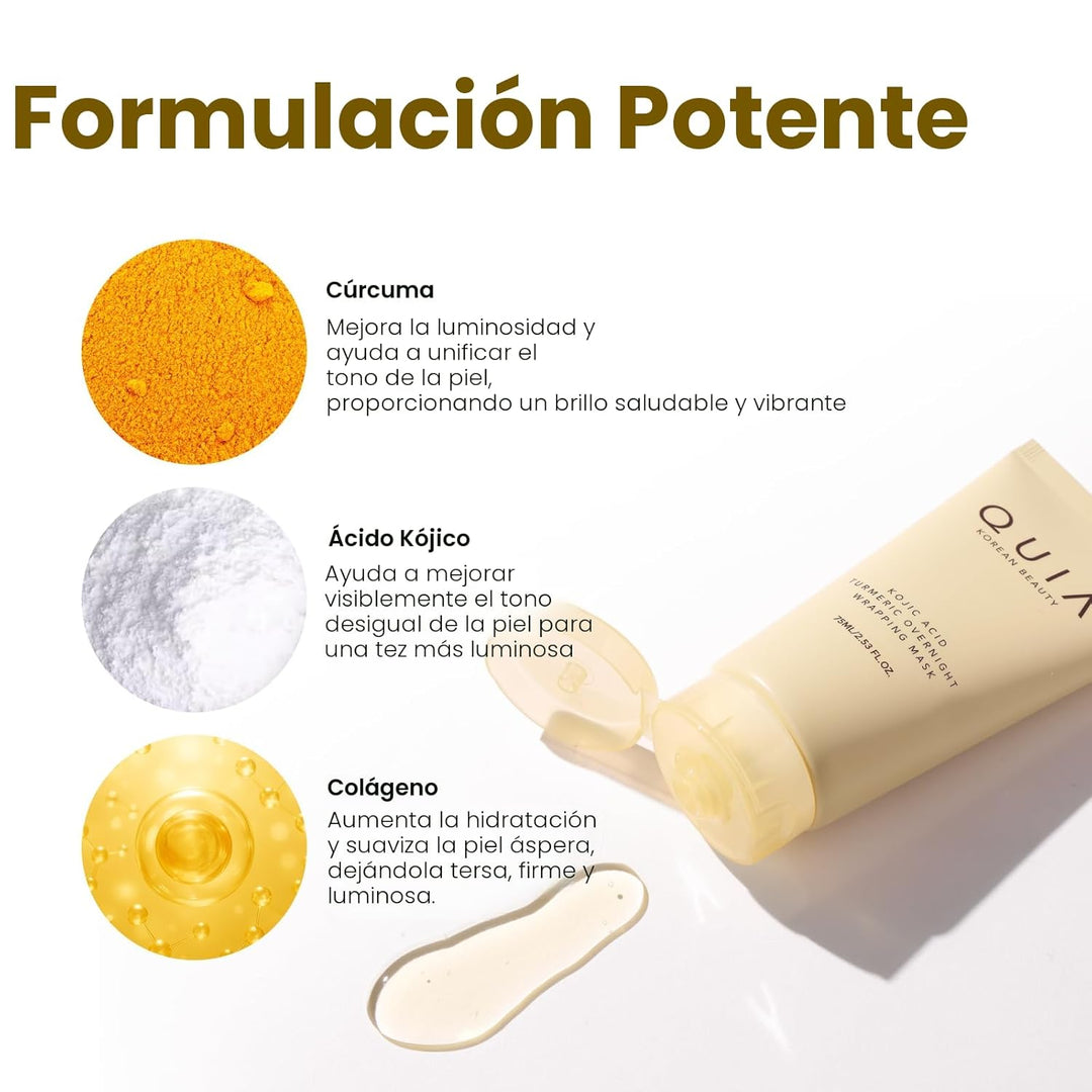 QUIA Turmeric + Ácido Kójico Máscara Envolvente Nocturna \u2013 Más...