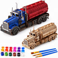 Rompecabezas de madera 3D de camión cisterna – 307 piezas de camión de madera pintable para adultos, kit de manualidades de camión para exhibición en el hogar, regalos para adolescentes a