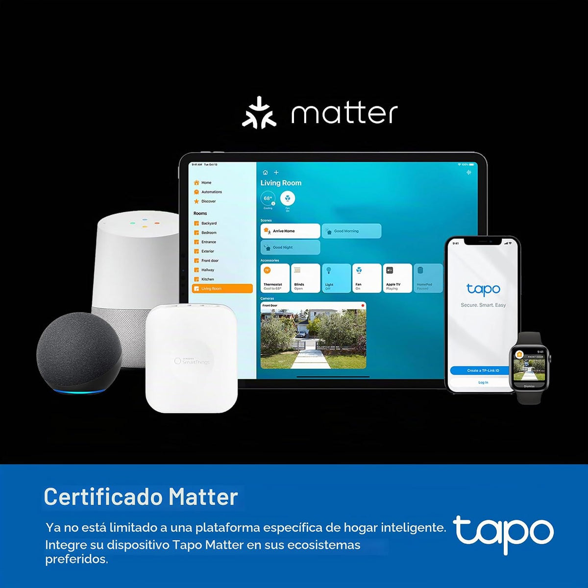 Tapo Matter Outdoor Smart Plug, 2 Individual Outlets, P400M
