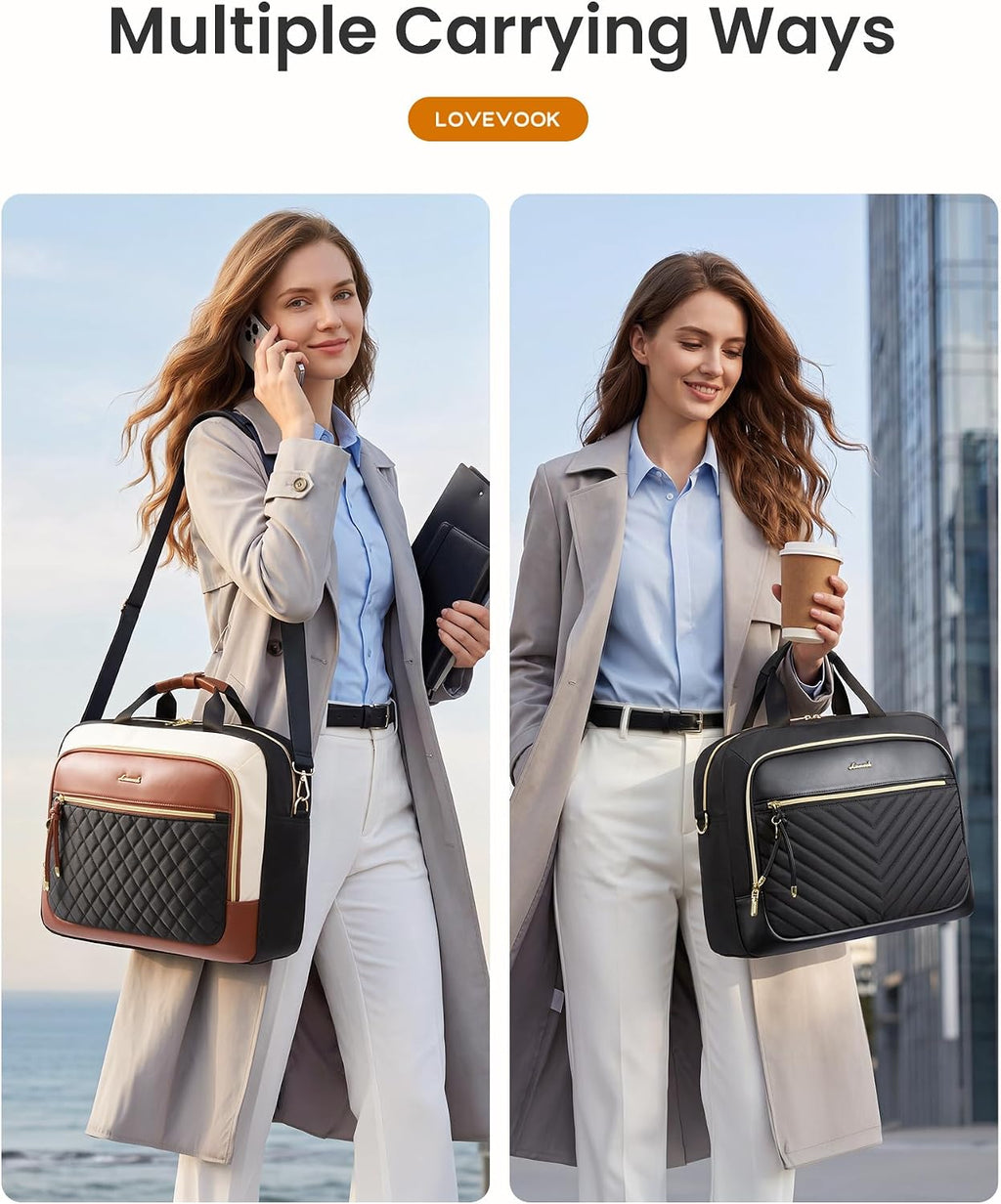 LOVEVOOK Maletín para Laptop para Mujer, Bolso Mensajero de Hombro para Computadora