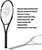 Raquetas de tenis Senston para adultos de 27 pulgadas - Juego de raquetas de tenis para 2 jugadores con 3 pelotas, 2 empuñaduras, 2 amortiguadores de vibración