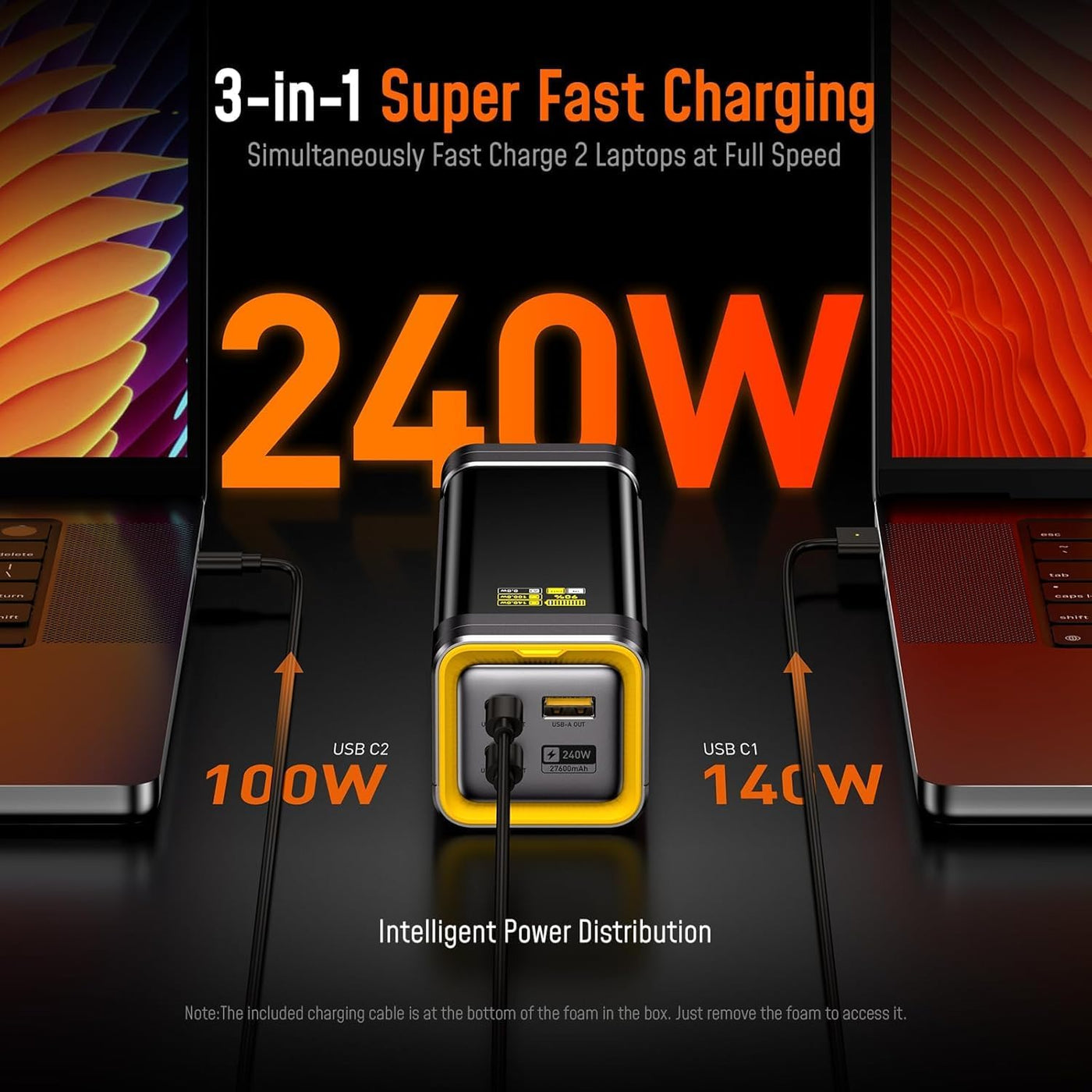 AOHI Banco de energía para portátil de 240 W, 27600 mAh, cargador r...