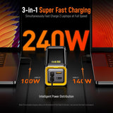 AOHI Banco de energía para portátil de 240 W, 27600 mAh, cargador r...