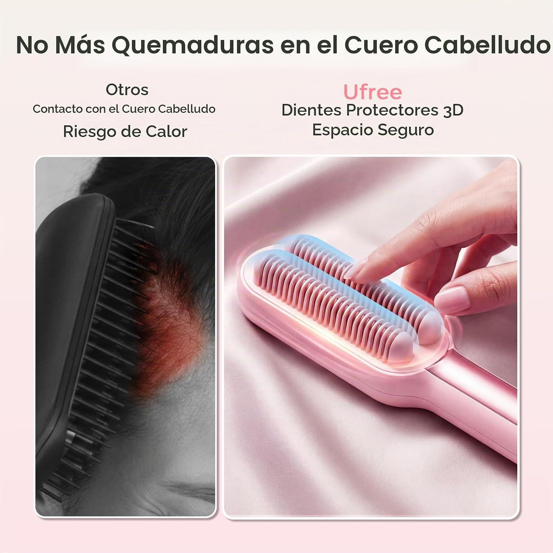 Ufree Cepillo alisador de cabello para mujer, peine caliente iónico...