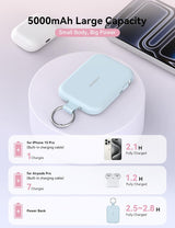 RORRY Cargador portátil, cargador portátil de 5000 mAh con cables i...