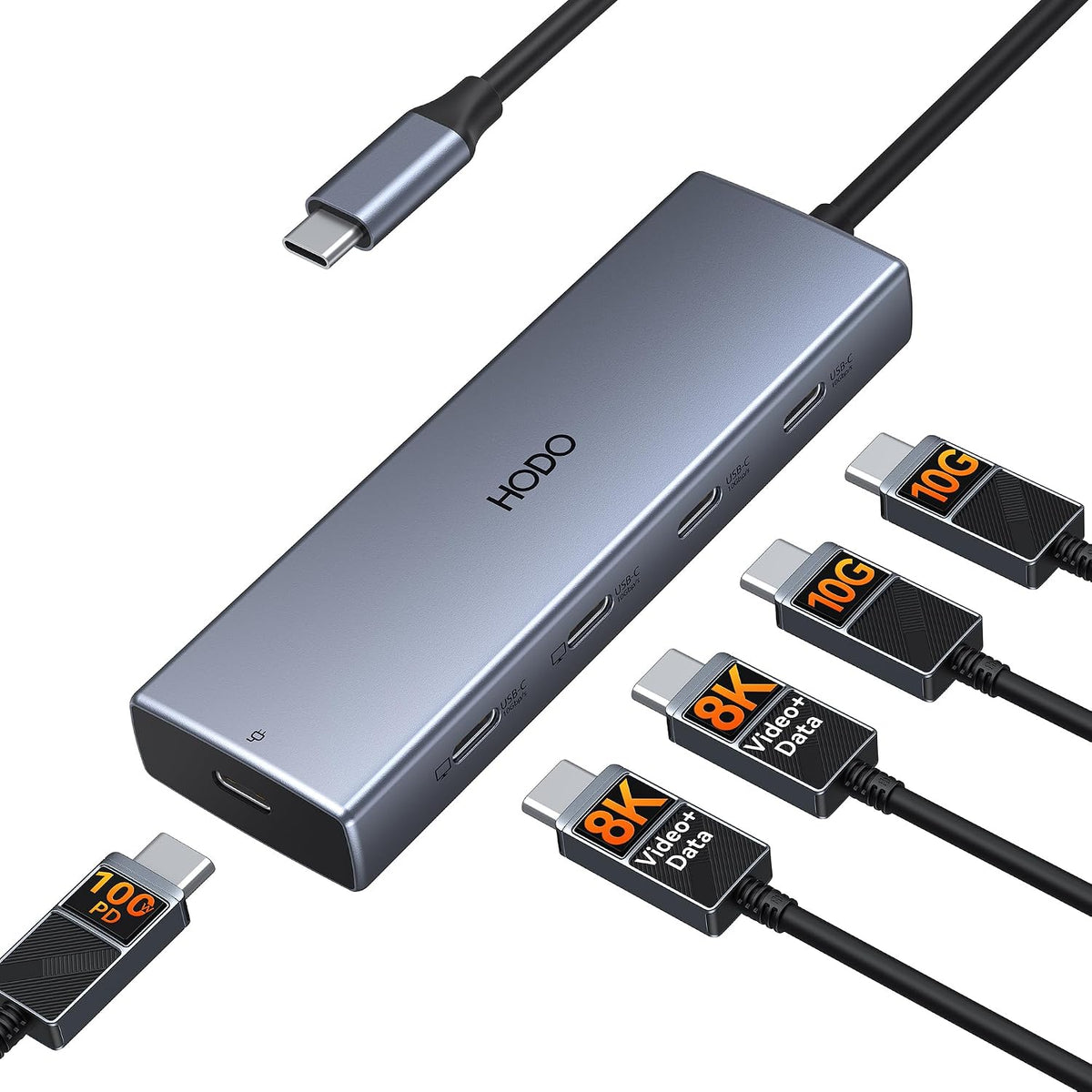 Adaptador USB-C Hub Dual 4K@60Hz USB-C para Dell HP, 100W PD USB-C Splitter