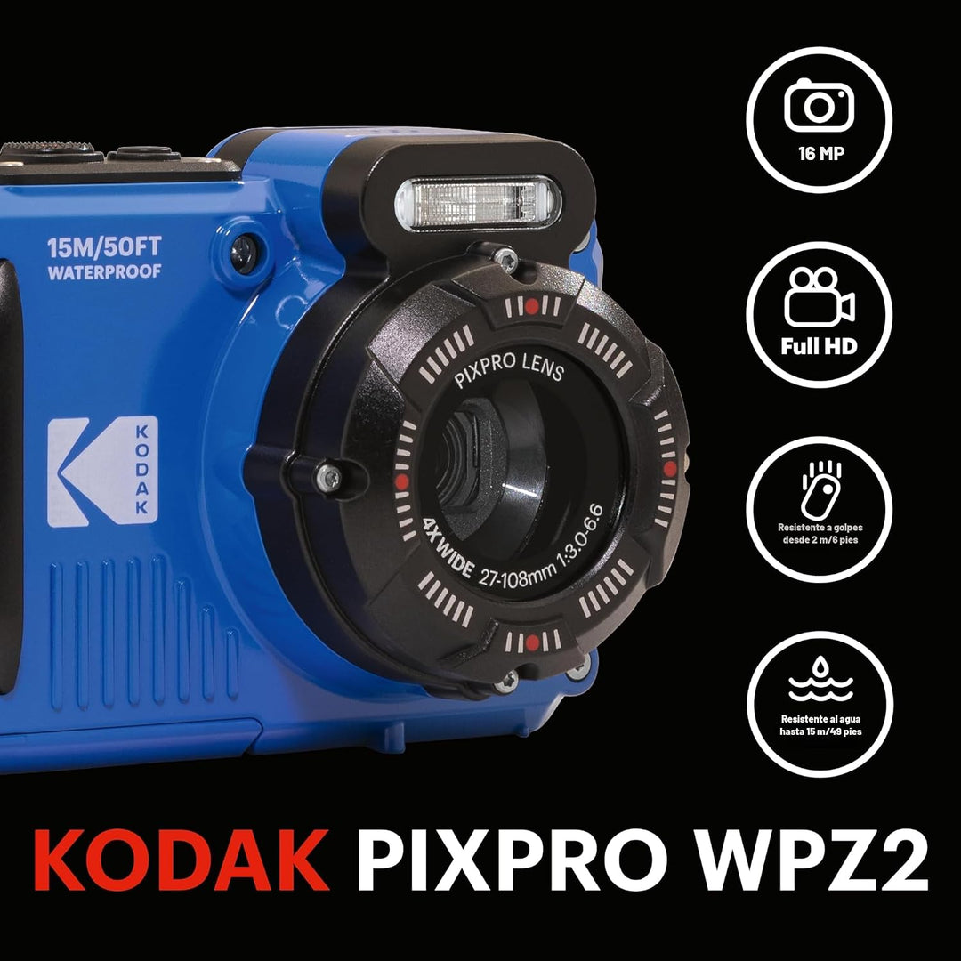 KODAK PIXPRO WPZ2 Cámara digital resistente, impermeable, a prueba...