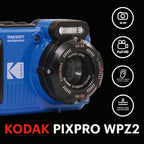 KODAK PIXPRO WPZ2 16MP Waterproof Digital Camera, 15m, 4X Zoom, Blue, Azul