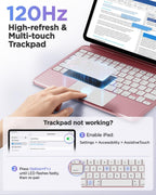 BOBOLEE Funda de teclado delgada de aluminio para iPad (A16) 11ª/10ª