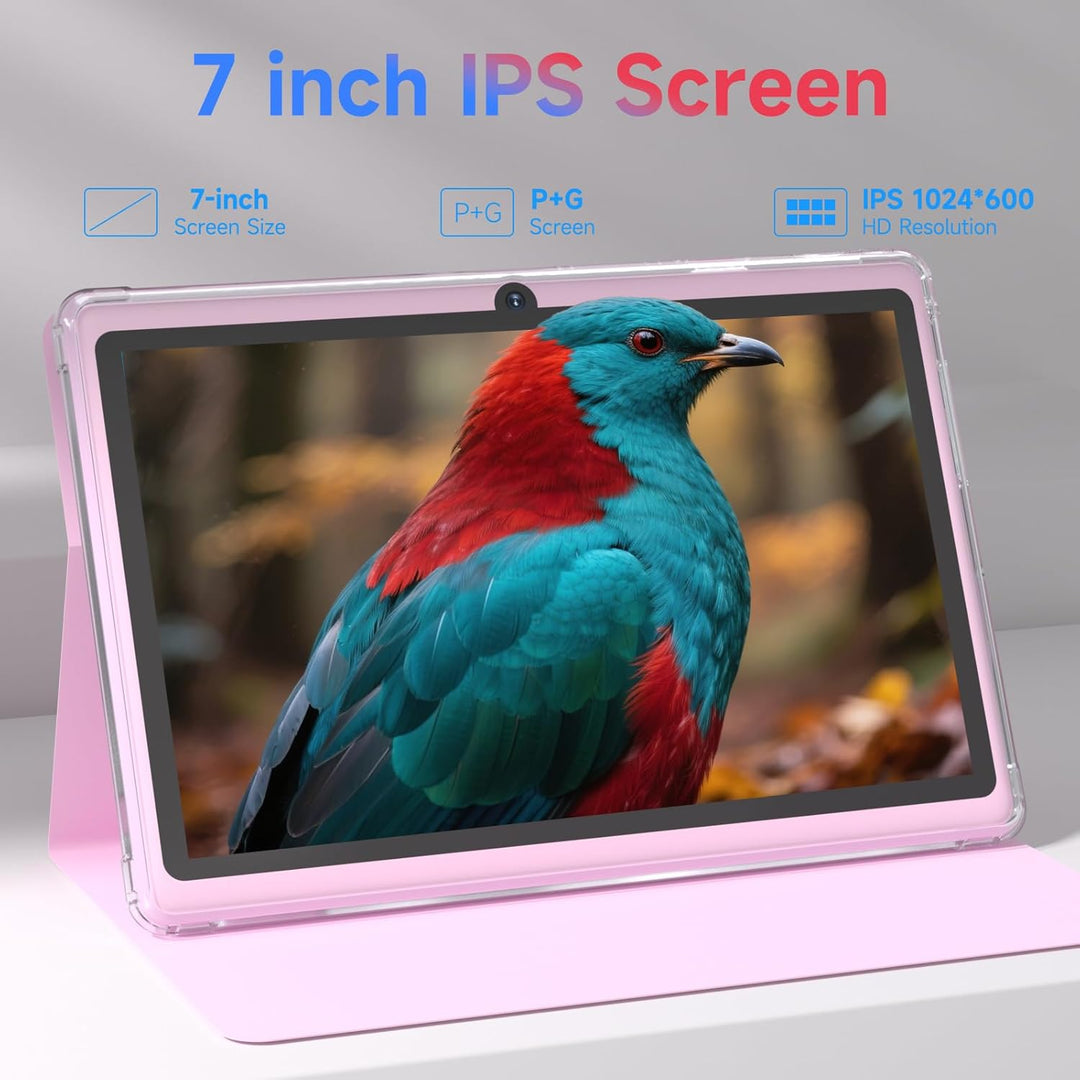 Tablet Android 14 de 7 pulgadas con estuche, 8 GB de RAM 32 GB de R...