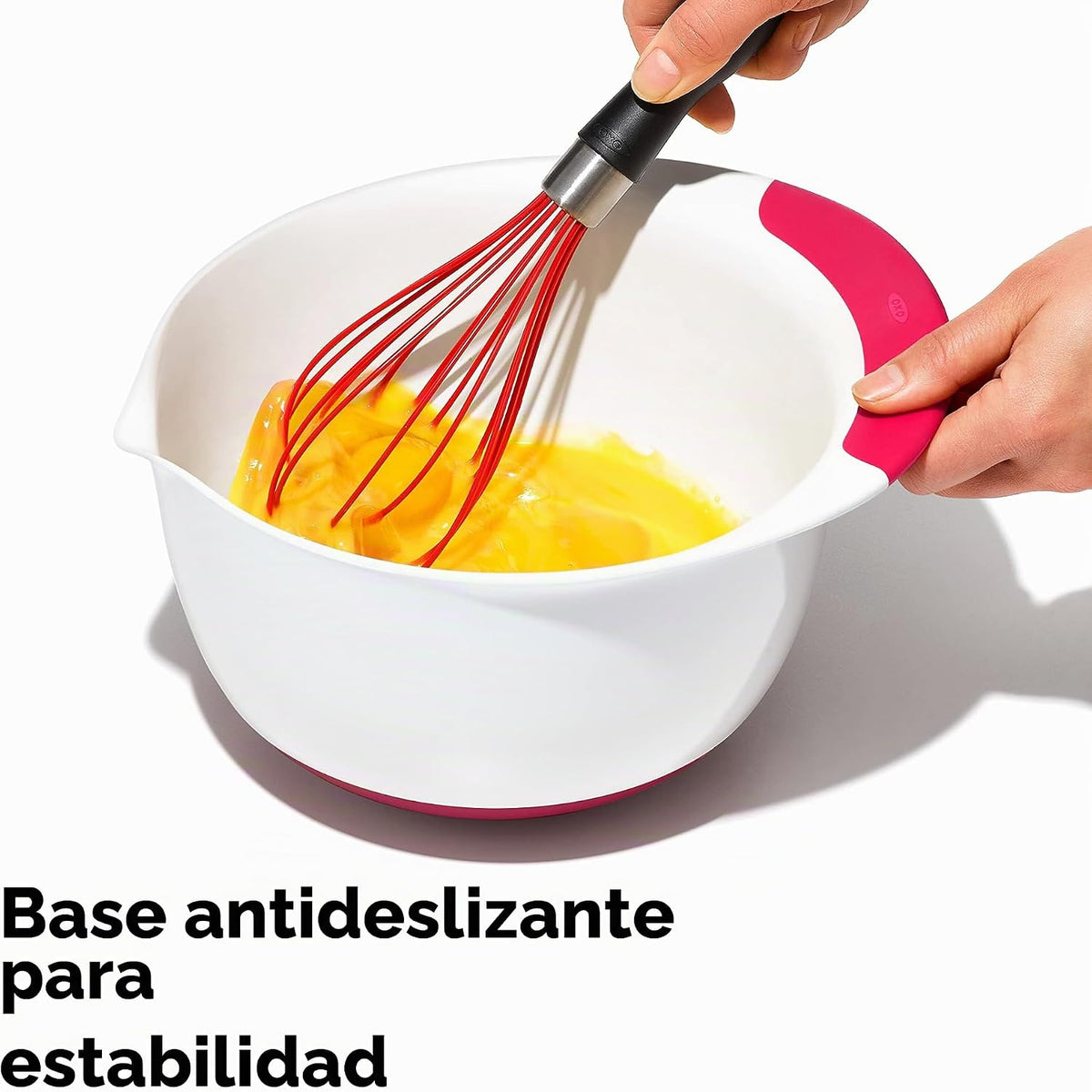 OXO, juego de 3 cuencos para mezclar de plástico Good Grips – Asas de Blueberry, Jam & Seltzer, 4.7 LITROS, Grande