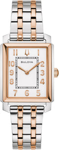 Bulova Sutton Reloj de acero inoxidable bicolor con esfera blanca 0.984 in - 98L328