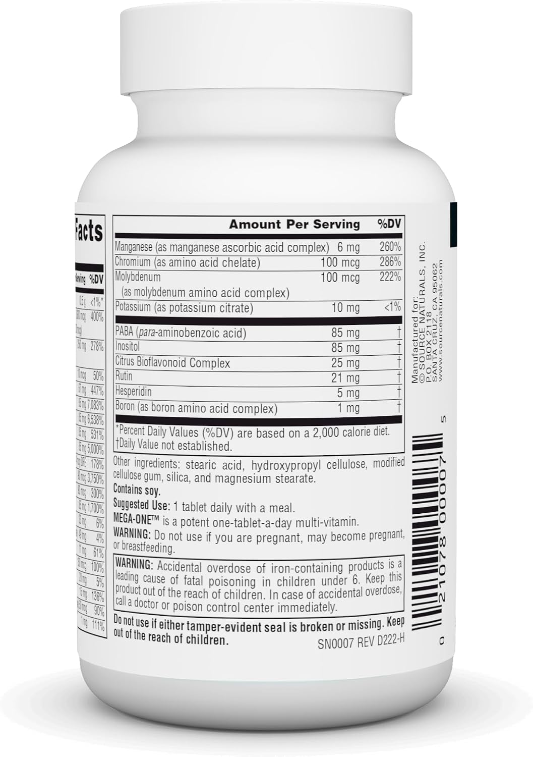 Source Naturals Mega-One Multivitamina con Minerales* - 30 Tabletas